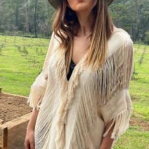 Abito maxi da spiaggia sfilacciato fatto a mano, matrimonio boho, costume da bagno, &quot;LISA&quot;, abito estivo, stile luna di miele, stile Bohemia, offerte estive
