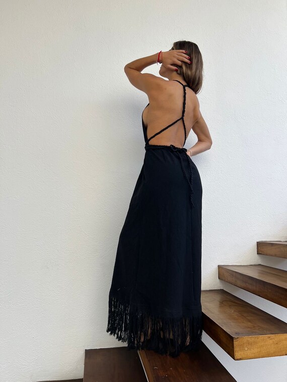 backless vacation dress Handmade Beach Maxi NAOMI – Boho Wedding Dress, Raw Organic Cotton, Summer Resort Style, Dress, Summer Deals Royal Blue Satin Backless Occasion:Cocktail Color:Softest Natural White fitting silhouette flares into
