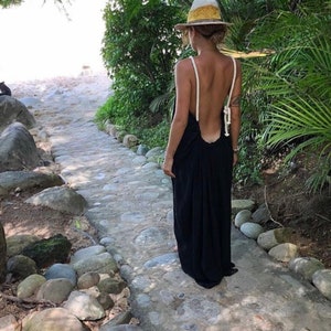 Handmade Boho Beach Maxi Dress, Bikini coverup,  boho beach wedding, &quot;ZOE&quot;, Organic Clothing, Summer Style, , Bohemia Style, Resort Style