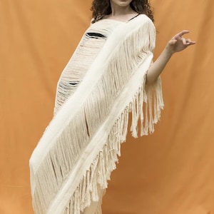 Handmade Frayed Beach Maxi Dress, Swim cover-up CAPRI, Wedding Boho Dress, Honeymoon Style, Bohemia Style, Beach wedding, Mother&#39;s Day Gift