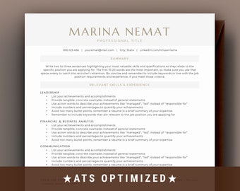 Functional Resume Template, Skills Based Resume, CV Template Word, Professional Resume with Skills Summary and Objective for Career Change