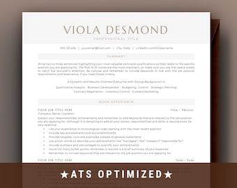 ATS CV, CV-sjabloon voor Word, CV-bouwer, ATS CV, 2-pagina CV, strak, minimalistisch, Ats-vriendelijke CV met sollicitatiebrief
