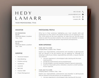 Engineer Resume Template Word, CV Template + Cover Letter | Software Engineer, Mechanical Engineer, Civil Engineer, Engineering, IT Resume