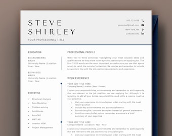 Resume Template Word, Professional & Modern Resume, IT Resume, Engineer Resume, Software Engineer, Project Manager, Executive Resume, 2 Page
