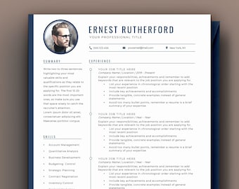 Executive Resume, Professional Resume Template, Modern Resume Word, CV Resume Design, Cover Letter, Manager, Director, C Level 3 Page Resume