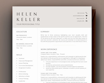 Teacher Resume, Modern Resume, Secondary School Teacher Resume, Principal Resume Template, Professor, Education, Elementary, Teaching Resume