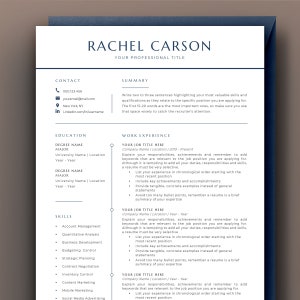 Modelo de Currículo Profissional em Inglês | Template de Currículo Word | Currículo Formato Americano e Canadense com Carta de Apresentação