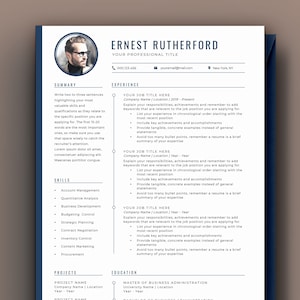 Executive Resume, Professional Resume Template, Modern Resume Word, CV Resume Design, Cover Letter, Manager, Director, C Level 3 Page Resume