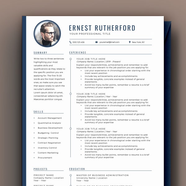 CV pour cadre supérieur, Modèle de CV professionnel, CV moderne Word, Conception de CV, Lettre de motivation, Manager, Directeur, Page de CV de niveau 3