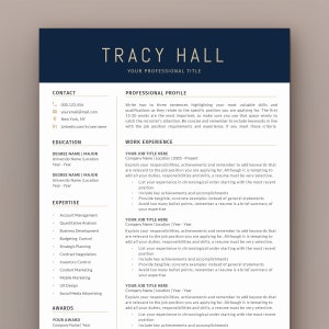 Modelo de Currículo Profissional em Inglês | Template de Currículo Word | Currículo Formato Americano e Canadense com Carta de Apresentação