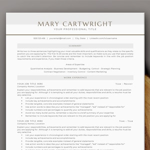 Modelo de Currículo Profissional em Inglês | Template de Currículo Word | Currículo Formato Americano e Canadense com Carta de Apresentação