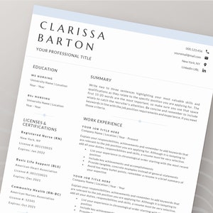 Nursing Resume Template | Nurse CV Template | Registered Nurse, Nurse Practitioner, RN, Doctor, Graduate Nurse, Two Page Resume for Word image 6