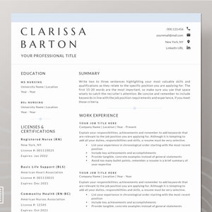 Template de Currículo para Enfermeiros | Modelo de Currículo Moderno e Atual | Currículo com Carta de Apresentação e Carta de Referências