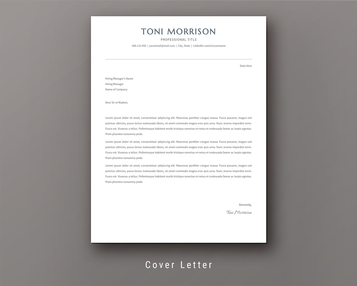 ATS Resume Template, Clean Resume Design, Modern CV Template, Simple ...
