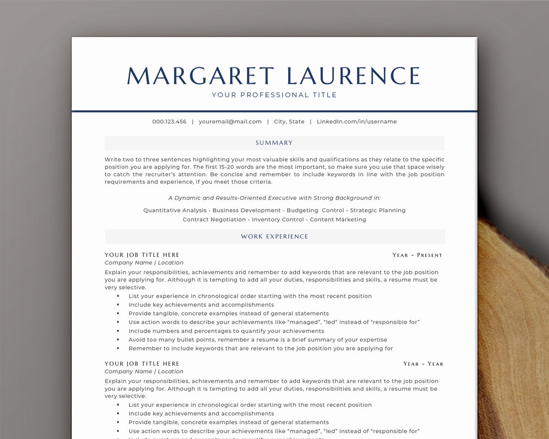 ATS Friendly Resume Template, Clean Resume Design, CV Template, Simple ...