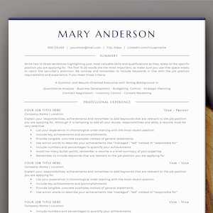Modelo de Currículo Profissional em Inglês | Template de Currículo Word | Currículo Formato Americano e Canadense com Carta de Apresentação