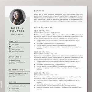 Template de Currículo para Maquiador(a) | Modelo de Currículo Moderno e Atual | Currículo com Carta de Apresentação e Carta de Referências