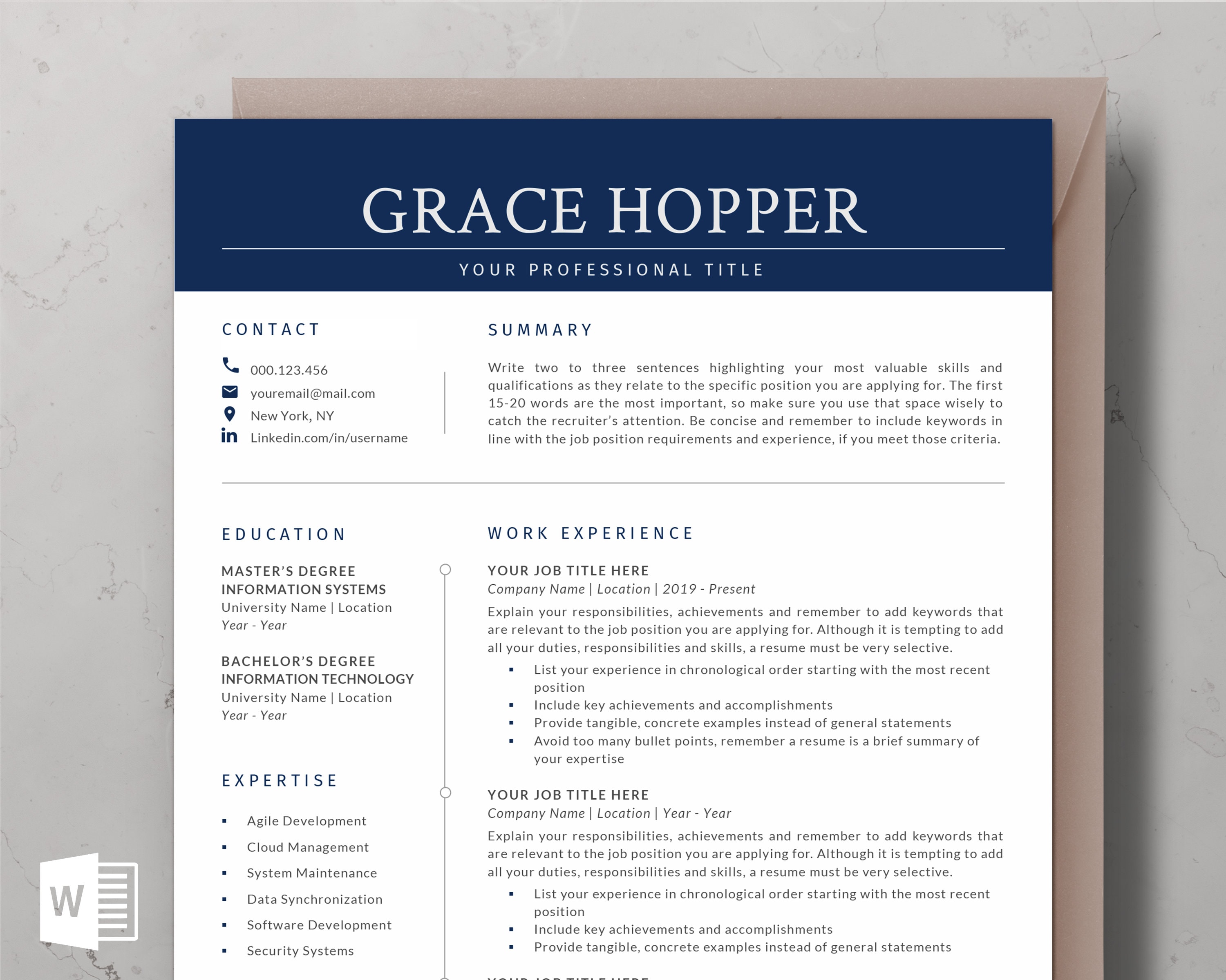 IT Resume Template Word, Modern Resume | Engineer Resume, Software Engineer, Project Manager, Executive Resume, Account Manager Resume, CV