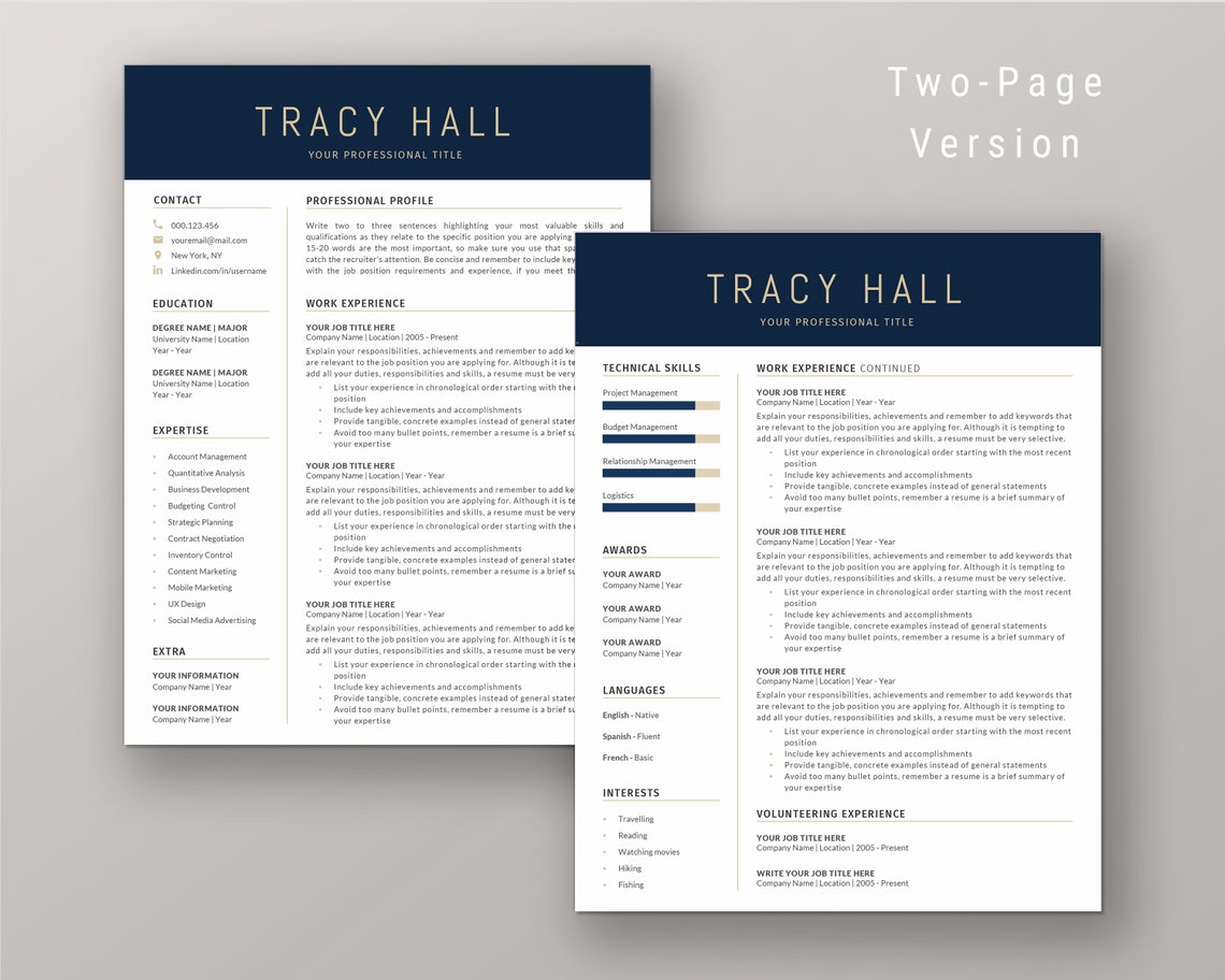 Executive Resume Template Modern C Level Resume Template for | Etsy UK