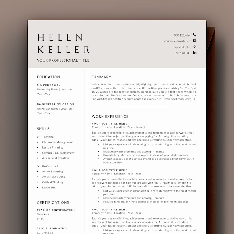 Pu&ograve; includere: Un modello di curriculum vitae con un design moderno. Il modello include sezioni per l'istruzione, le competenze, le certificazioni e l'esperienza lavorativa. Il modello &egrave; progettato per aiutare i candidati a creare un curriculum vitae professionale ed efficace.