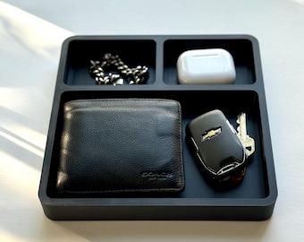 Minimalist Catchall Desk Organizer | Modern Valet Tray for Keys Wallet Watch | Entryway Table Organizer