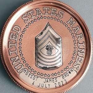 Personalized US MARINES CORPS Sergeant Series Plaque, Sergeant Major Promotion and Retirement, Military Gift Sign Plaque