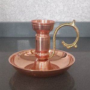 Elegant Copper Candlestick Holder - Handmade Home Decor - Perfect for Ambience and Decoration