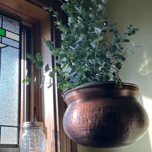 Vaso da fiori sospeso in rame fatto a mano: decorazione per interni/esterni