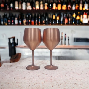 Copper Wine Glass (Set of 2), Copper Wine Goblet, 7th Anniversary Gift, Mother's Day Gift