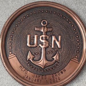 Personalized Navy Anchor Military Plaque, Navy Commander Promotion Retirement Sign, Master Chief Petty Officer Promotion, Military Gift