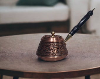 Pure Copper Incense Burner - Handcrafted Beauty for Your Spiritual Rituals