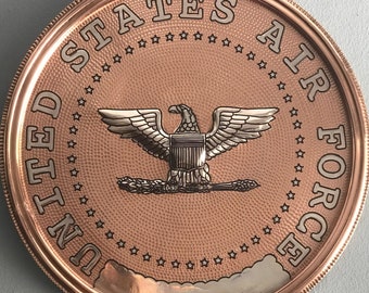 US Air Force Officer Series Plaque Sign, USAF Colonel Major Captain Promotion, Metal Military Sign Plaque