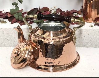 Elegant Hand Hammered Copper Teapot - Stovetop Tea Pot for Mother's Day Gift