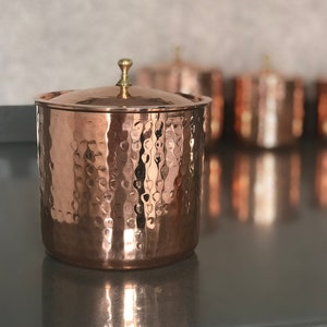 Handcrafted Hammered Copper Spice Jar Set: Kitchen Canisters