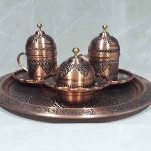 Handcrafted Turkish Coffee Cup Set, Copper Espresso Cups, Unique Gift for Coffee Lovers