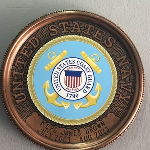 US Coast Guard Military Plaque, Military Patches, Wall Tribute, Military Sign, Veteran Sign