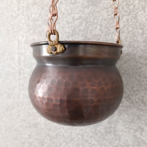 Handcrafted Copper Hanging Planter Pot: Indoor/outdoor Decor - Etsy