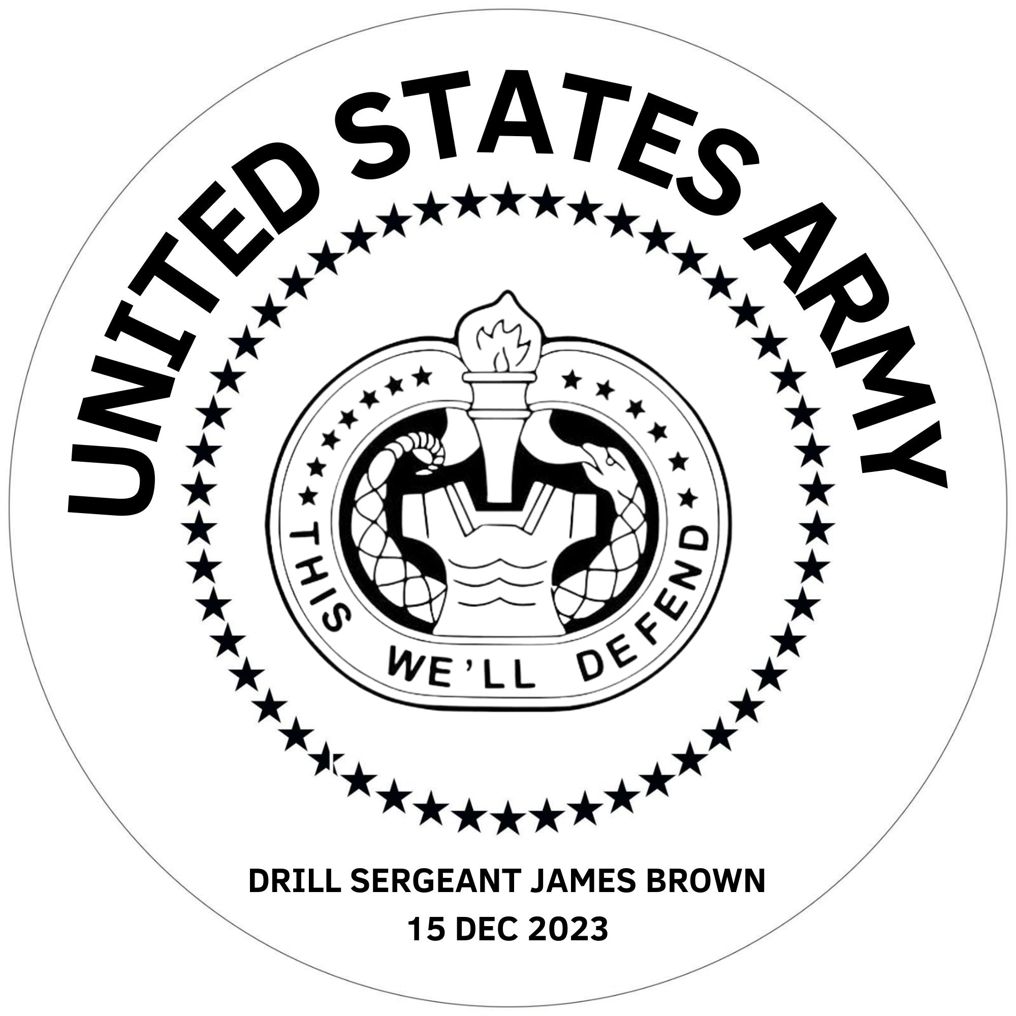 Handcrafted US Army Drill Sergeant Copper Plaque, Personalized Military ...