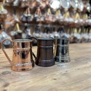 Handmade Copper Beer Mug (Set of 2), Copper Beer Stein, 21 Oz Mug, Moscow Mule Mug