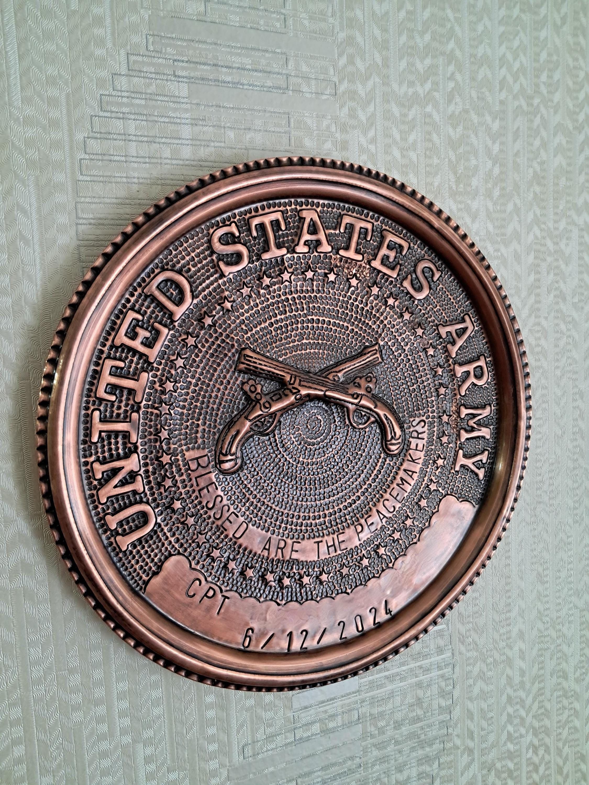Military Police Corps Plaque Wall Tribute US Army, Military Metal Sign with Military Police Insignia, Military Plaque for Promotion