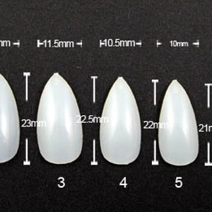 600 Pieces Short Stiletto Full Cover CLEAR Press On Acrylic False Nails Tips Professional Salon & Home Use. image 3