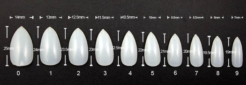 600 Pieces Short Stiletto Full Cover CLEAR Press On Acrylic False Nails Tips Professional Salon & Home Use. image 3