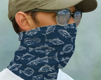 UV Protecter Barbados Flag Fishing Sun Face Neck SUN GAITER Mask Bandana UPF 50
