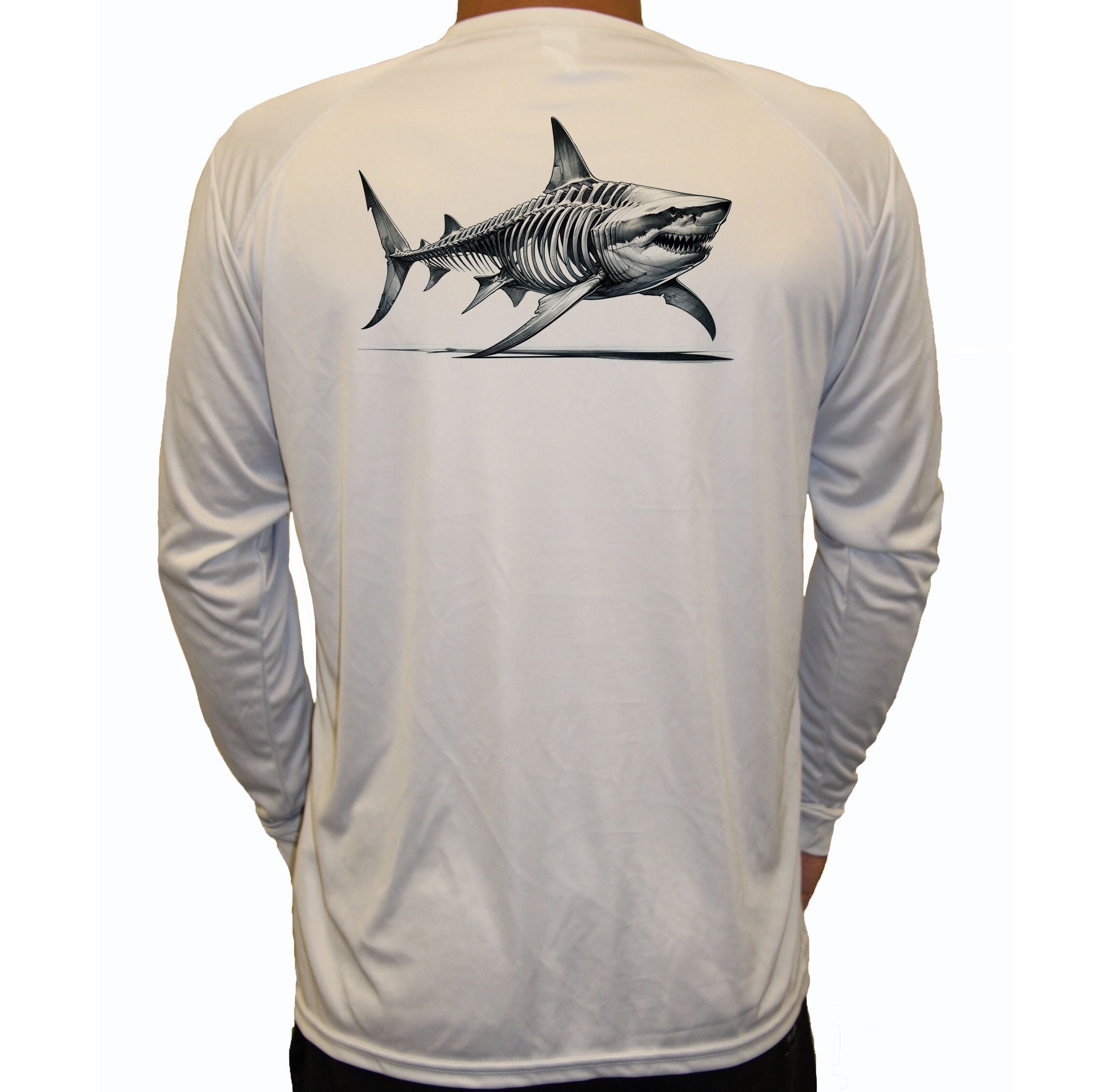 Shark Fish Skeleton Fishing Ocean Fishing Shirt UPF 50 Long Sleeve T ...
