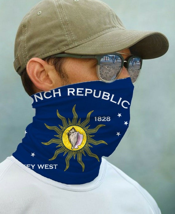 Sun Neck Gaiter Fishing Bandana Face Mask Face Cover UPF 50 UV Protecter  State of Florida Key West Conch Republic Flag 
