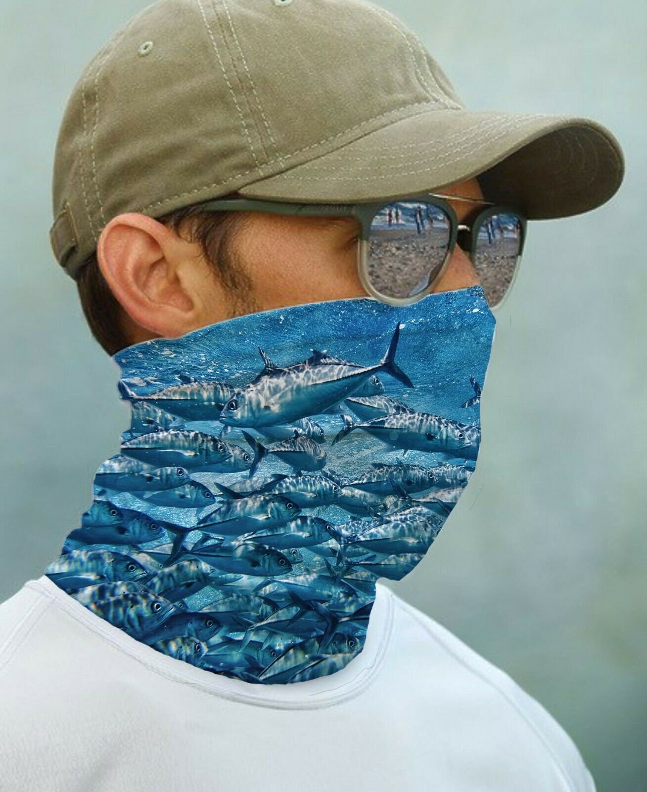 Sun Neck Gaiter Bandana Face Mask Face Cover Upf 50+ UV Protecter Tuna Fish Fishing Ocean