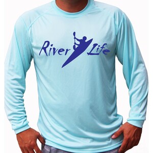 River Life Kayak Rafting Long Sleeve UPF 50 T-Shirt Sport Boat Sun UV Protection