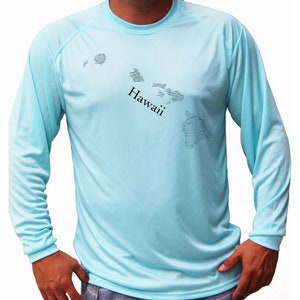 Hawaiin Flag of Hawaii Ocean Boat Sport Fishing Shirt UPF 50 Long Sleeve T-Shirt Sun UV Protection Front or Back