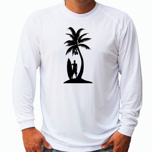 Surfer Palm Surfing Long Sleeve UPF 50 T-Shirt Boat Water Sport UV Protection