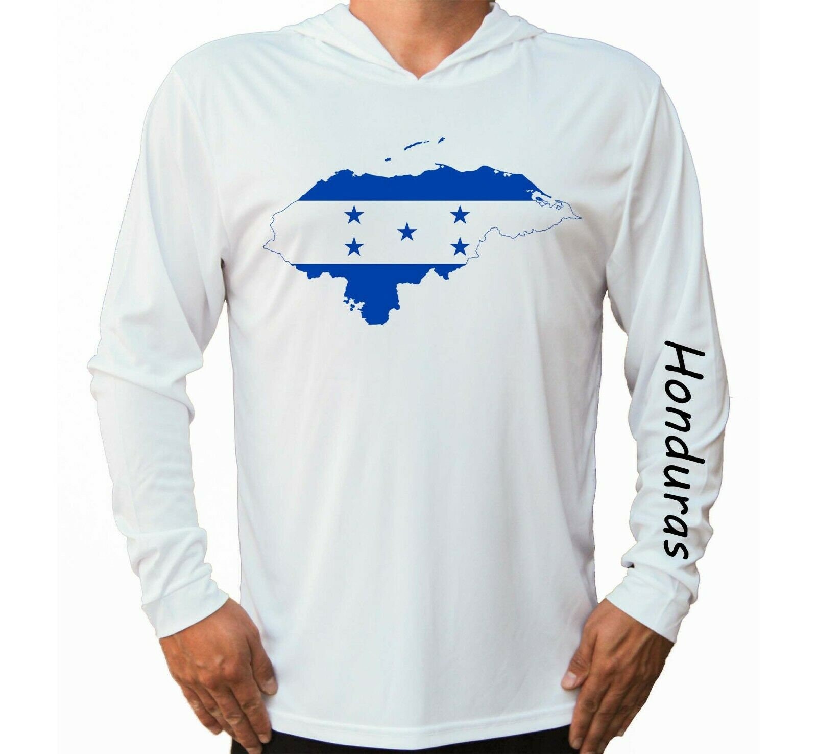 Grenada Flag Map Ocean Fishing Shirt UPF 50 Long Sleeve T-Shirt Sun UV  Protection Front Long Sleeve Hood Hooded